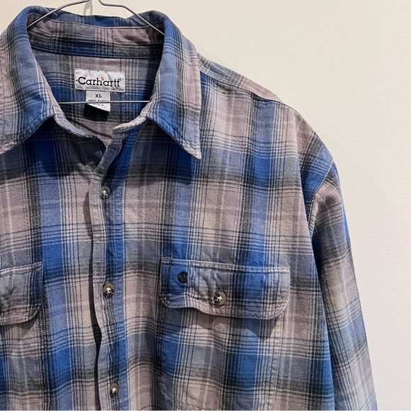 Carhartt heavy 100% cotton button down shirt mens size XL - Picture 2 of 5